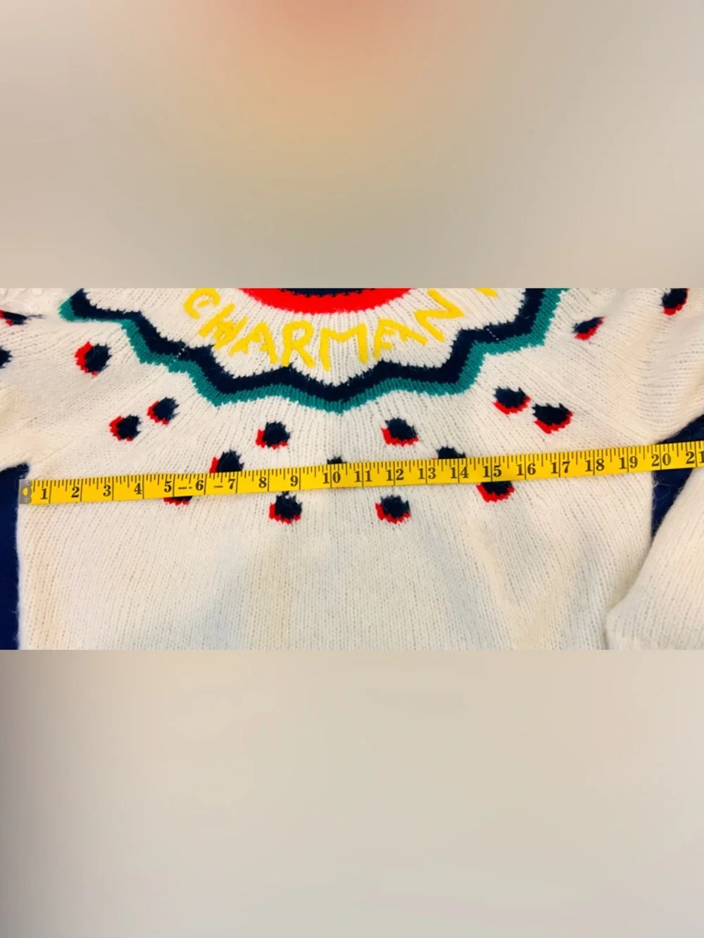Clare V Charmant Alpaca Wool Fair Isle Sweater Cream Graphic Crewneck NWT M - Picture 8 of 9